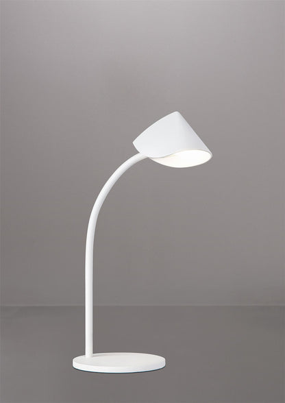 Mantra Capuccina Small 1 Light Table Lamp, 8.5W LED, 3000K, 610lm, White, 3yrs Warranty