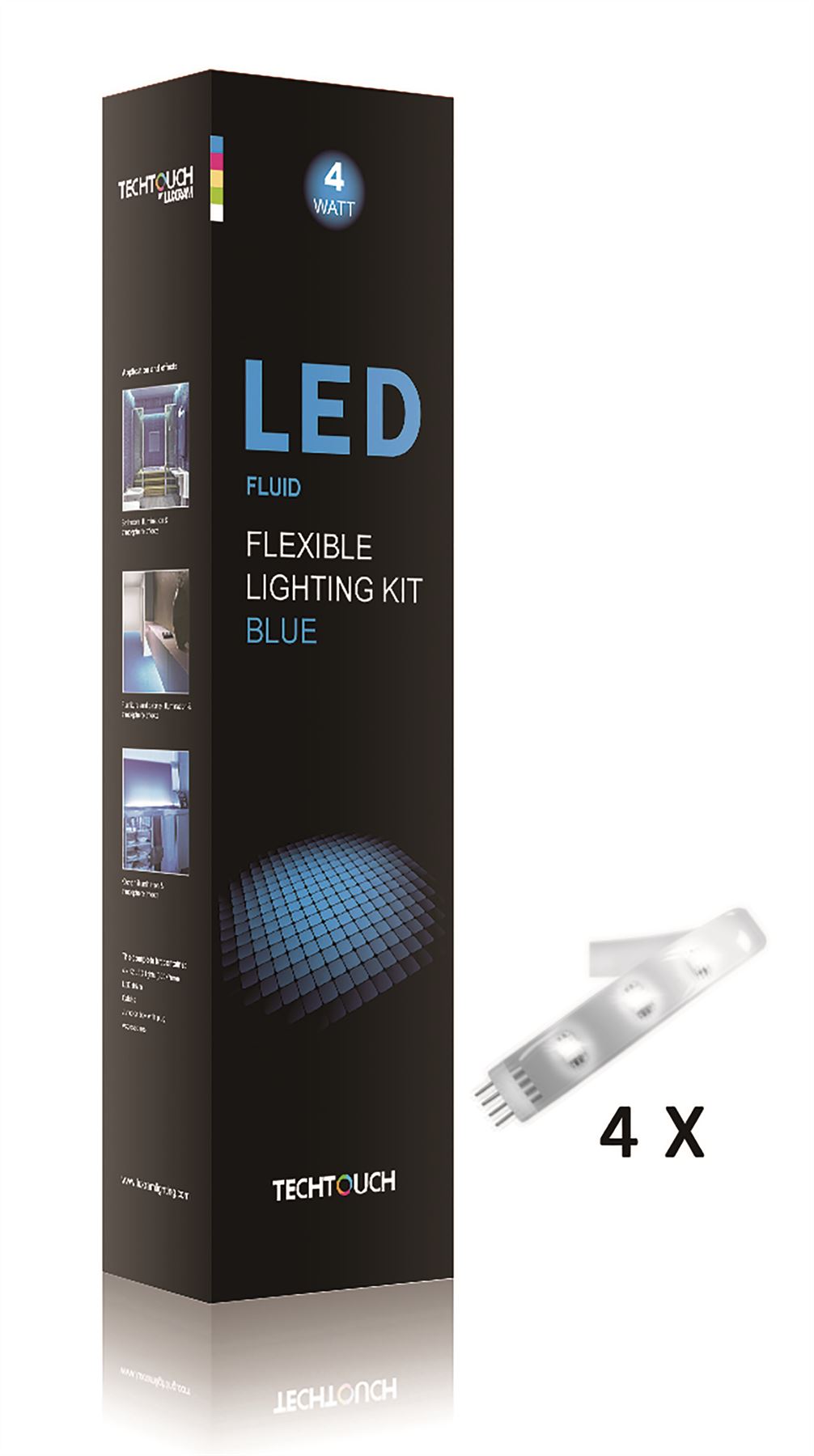 Techtouch Fluid Blue Kit 4x12 LED Flexible Strip (4W) Strip