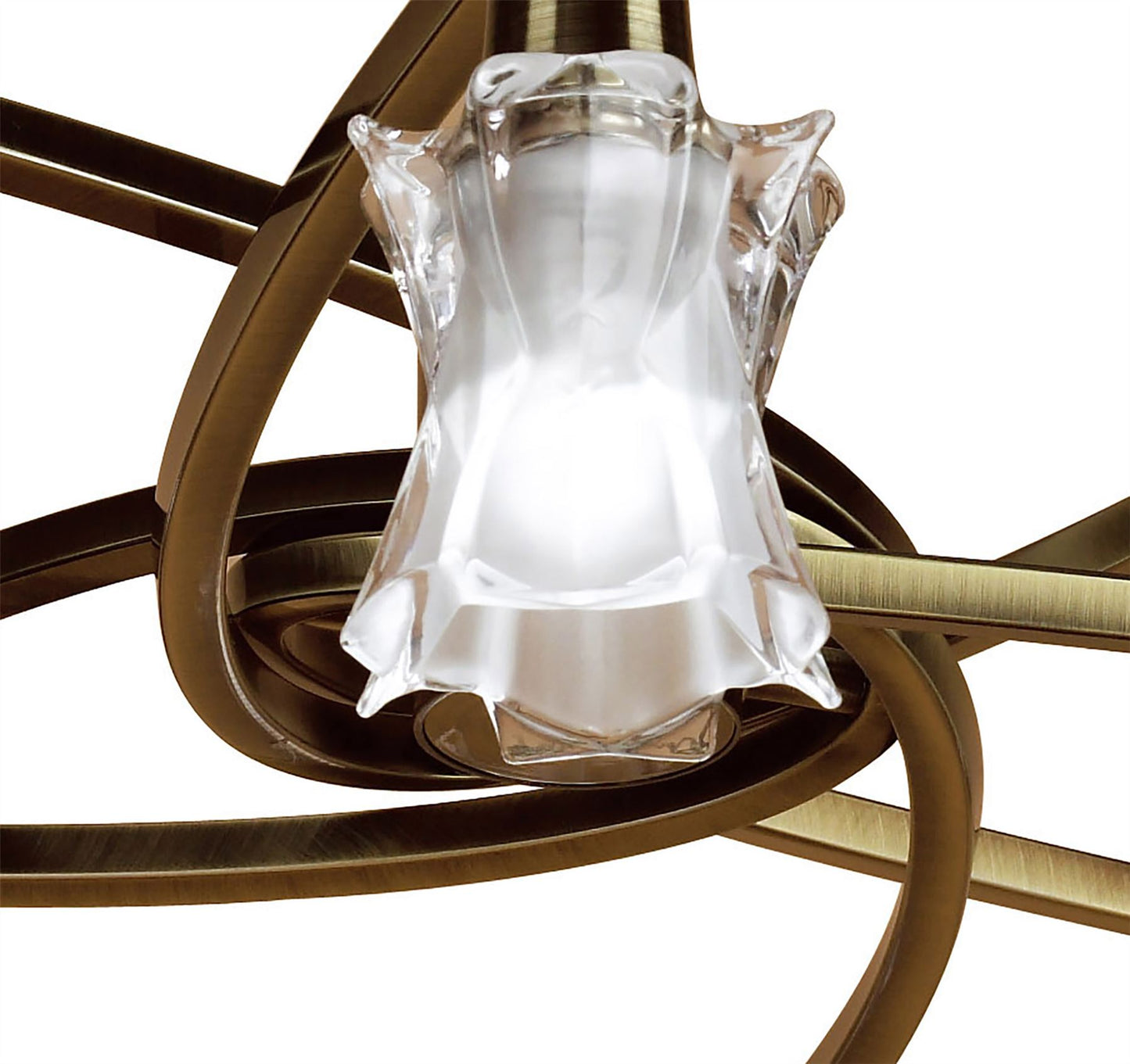 Mantra Alaska GU10 82cm Pendant Convertible To Semi Flush 8 Light L1/SGU10, Antique Brass, CFL Lamps INCLUDED