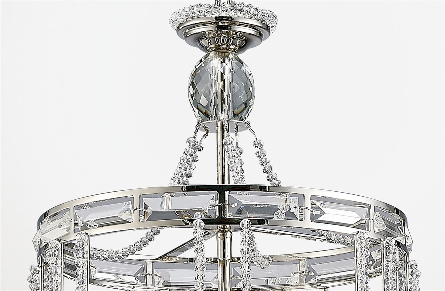 Diyas Adina  4 Light E14 Polished Nickel/Crystal Ceiling Pendant Light Fitting