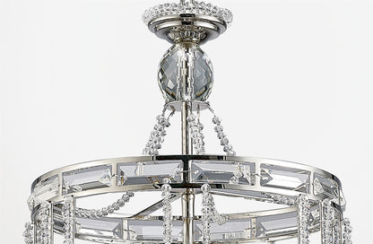 Diyas Adina  4 Light E14 Polished Nickel/Crystal Ceiling Pendant Light Fitting