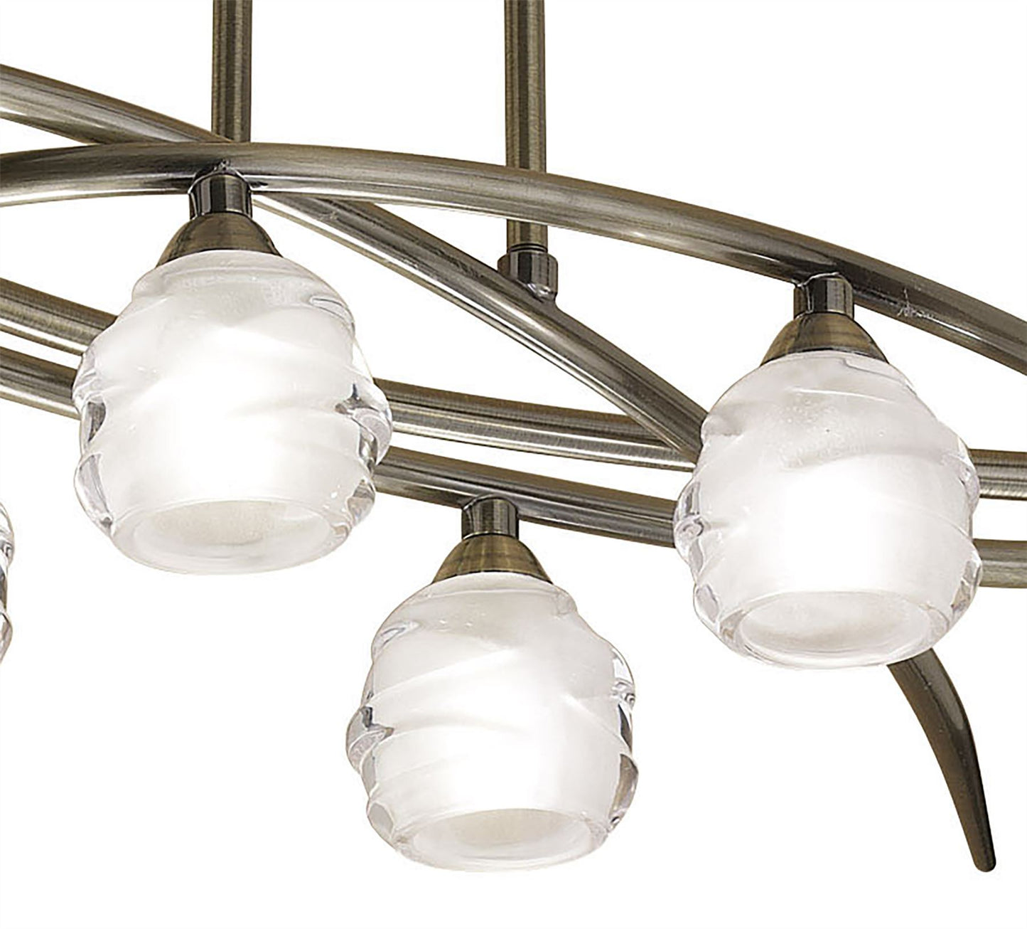 Mantra M1821 Loop Rectangular Telescopic Semi Flush Convertible 6 Light G9 ECO, Antique Brass