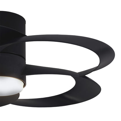 Rose 65cm 24W LED Dimmable Ceiling Light With Built-In 22W DC Reversible Fan, Remote Control 2700-5000K, 2000lm, Black