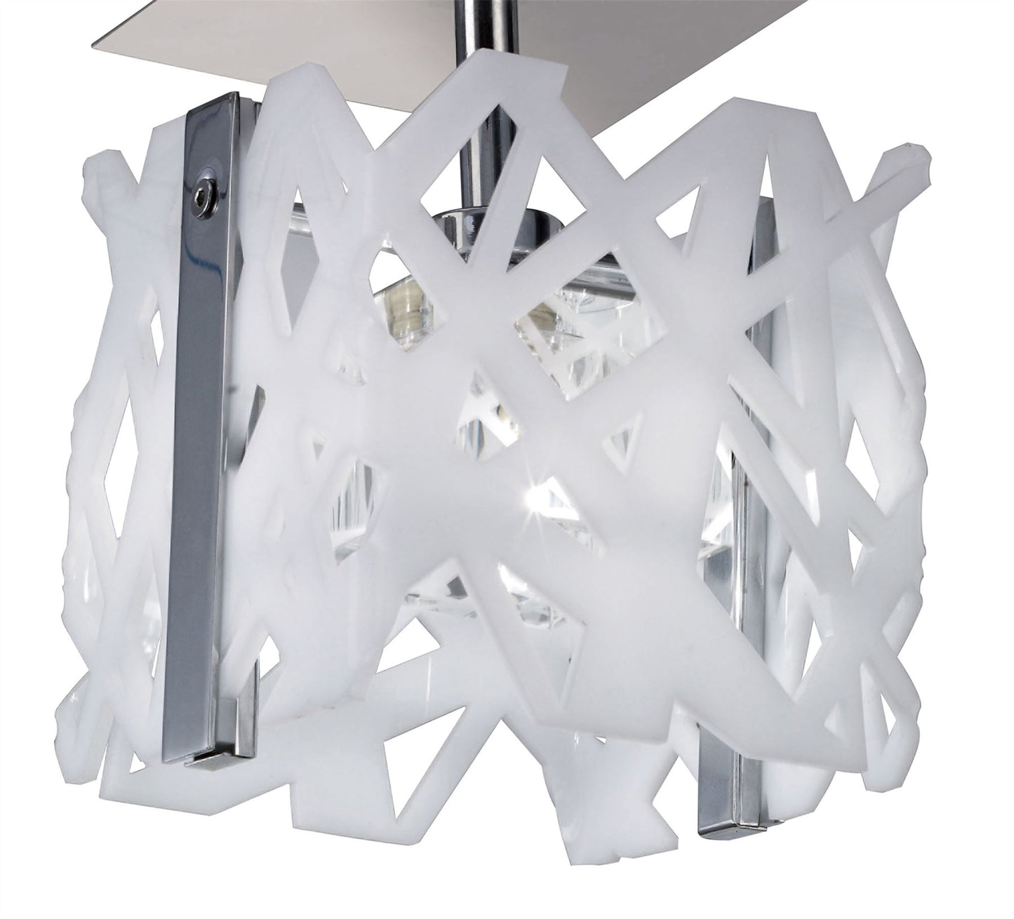 Mantra Tokio Square Ceiling 1 Light G9, Gloss White/Polished Chrome