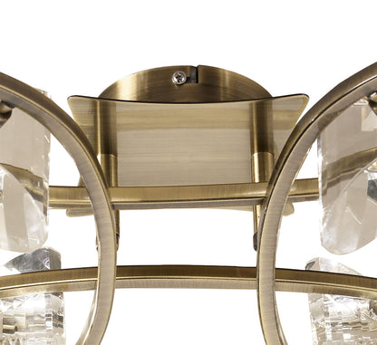 Mantra Kromo Ceiling 4 Light G9, Antique Brass