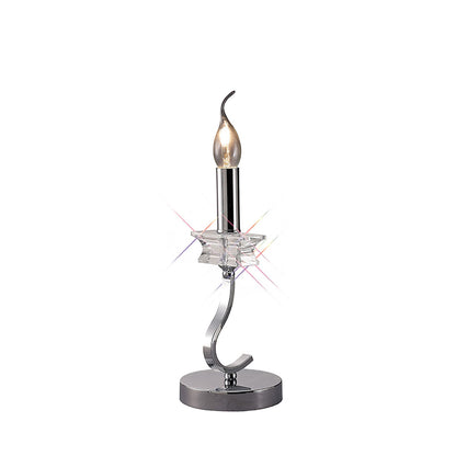 Diyas Nydia Crystal Table Lamp WITHOUT SHADE 1 Light E14 Polished Chrome