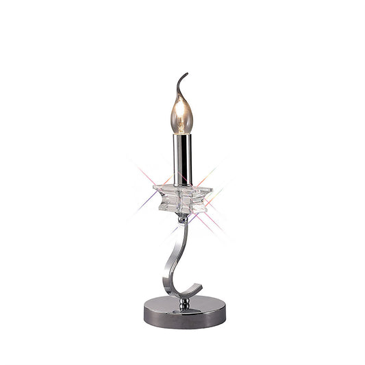 Diyas Nydia Crystal Table Lamp WITHOUT SHADE 1 Light E14 Polished Chrome