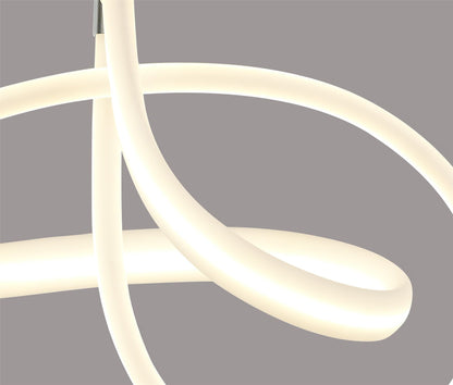 Mantra Armonia Semi Flush Curl, 40W LED, 3000K, 3000lm, Polished Chrome/Frosted Acrylic, 3yrs Warranty Ceiling