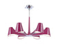 Mantra Ora 77cm Telescopic Convertible To Semi Flush 6 Light E27, Gloss Purple/White Acrylic/Polished Chrome, CFL Lamps INCLUDED