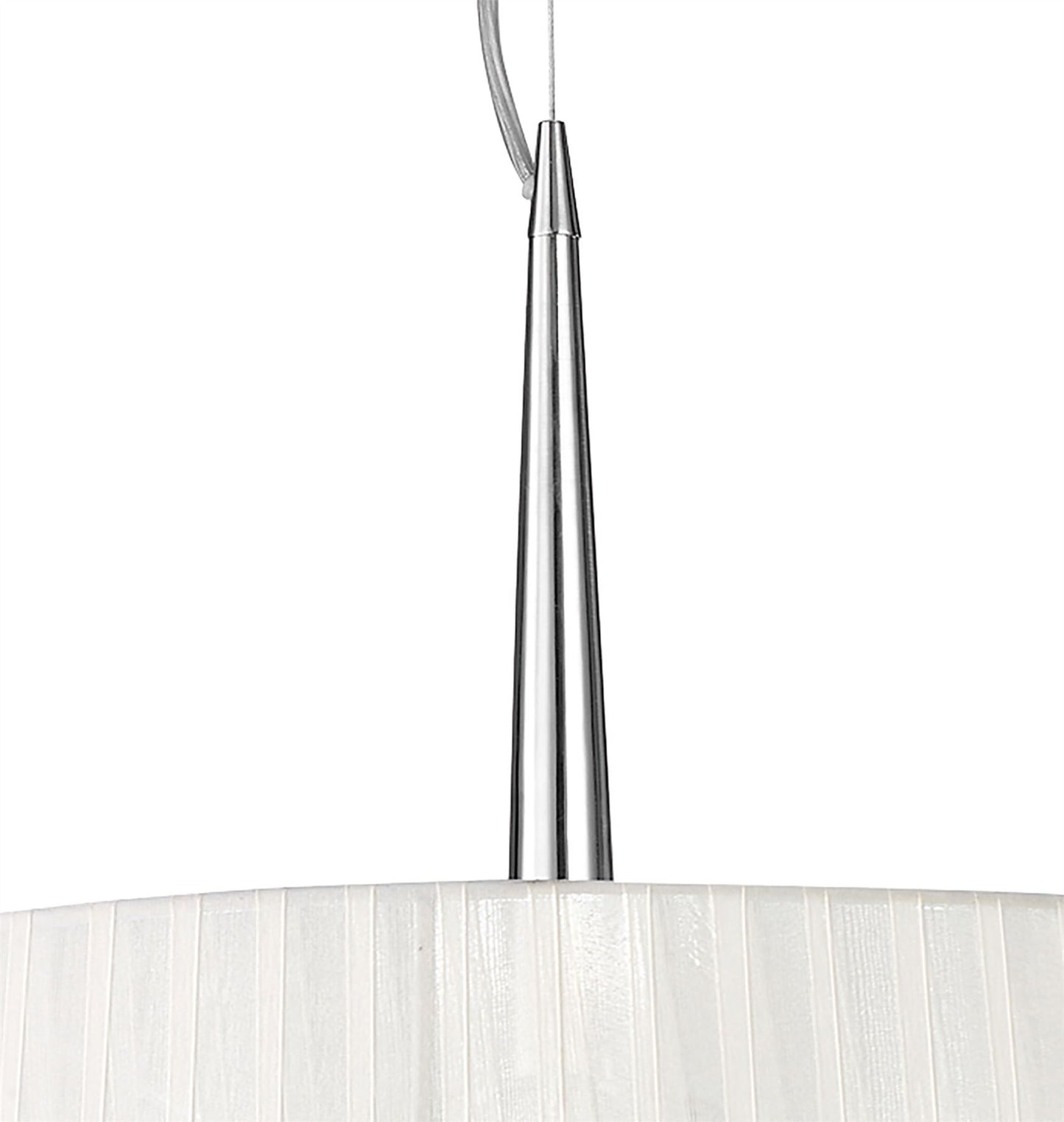Mantra M4639 Loewe Single Pendant 3 Light E27, Polished Chrome with White Shade