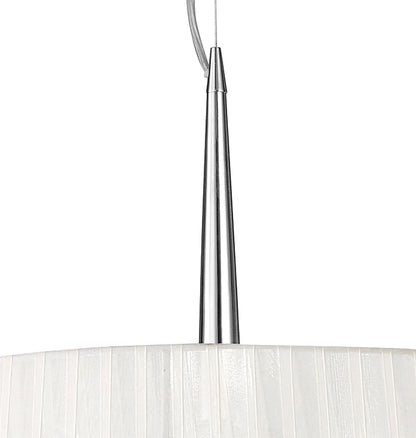 Mantra M4639 Loewe Single Pendant 3 Light E27, Polished Chrome with White Shade