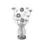 Diyas Home Calista Aluminium (DH) Calista Crystal Table Lamp 4 Light G4 Silver/Black, NOT LED/CFL Compatible