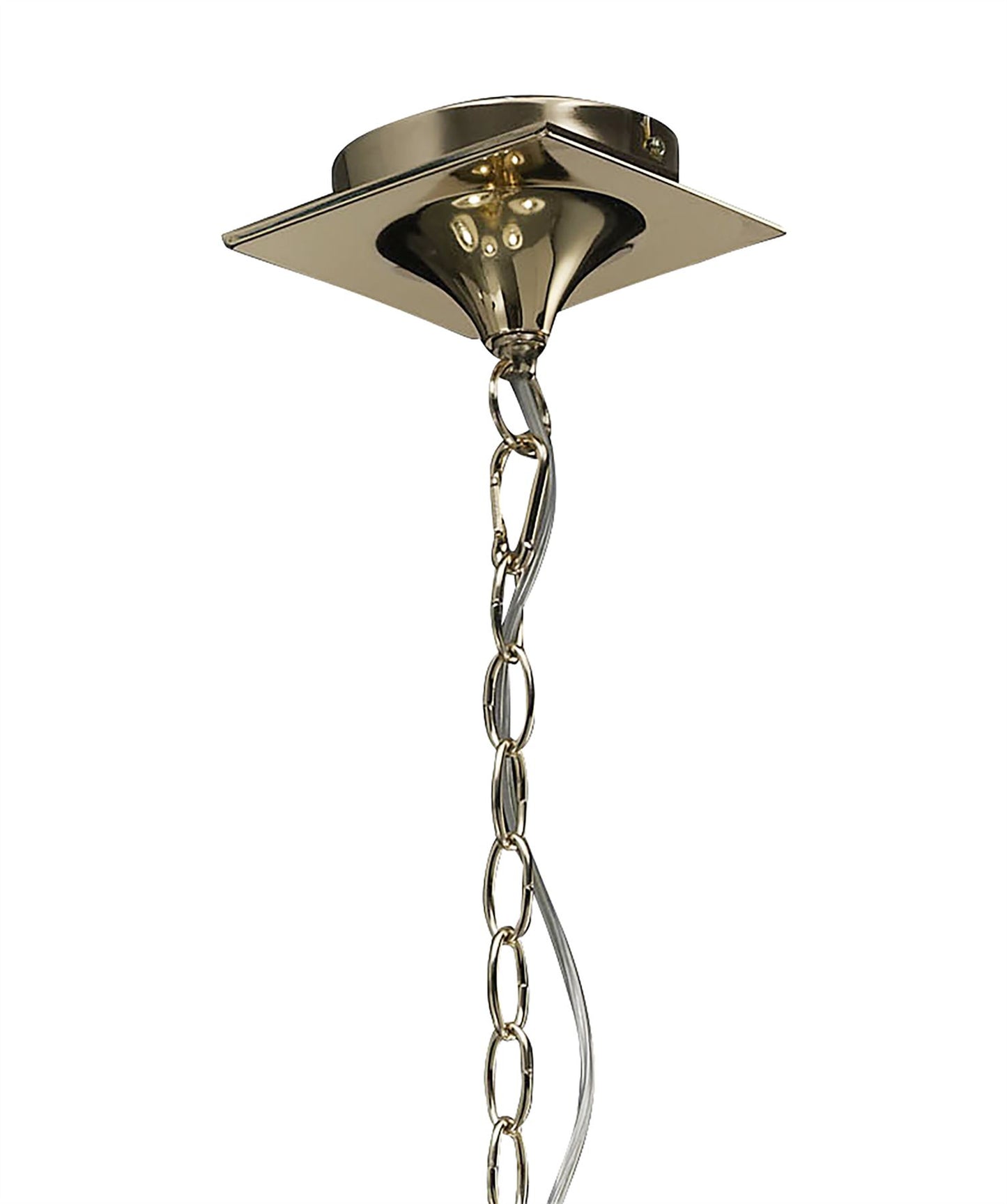 Mantra Mara 78cm Pendant 5 Light E14, French Gold with Ivory White Shades