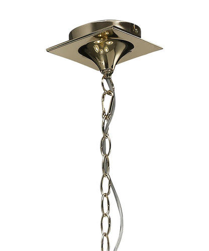 Mantra Mara 78cm Pendant 5 Light E14, French Gold with Ivory White Shades