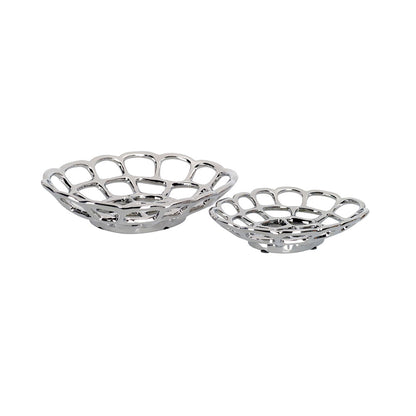 Diyas Home Ceramics (DH) Set Of Plates Polished Chrome Ceramic Ceramics