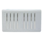 Trendi  8 Gang 2 Way Rocker Black Double Plate Light Switch in Silver
