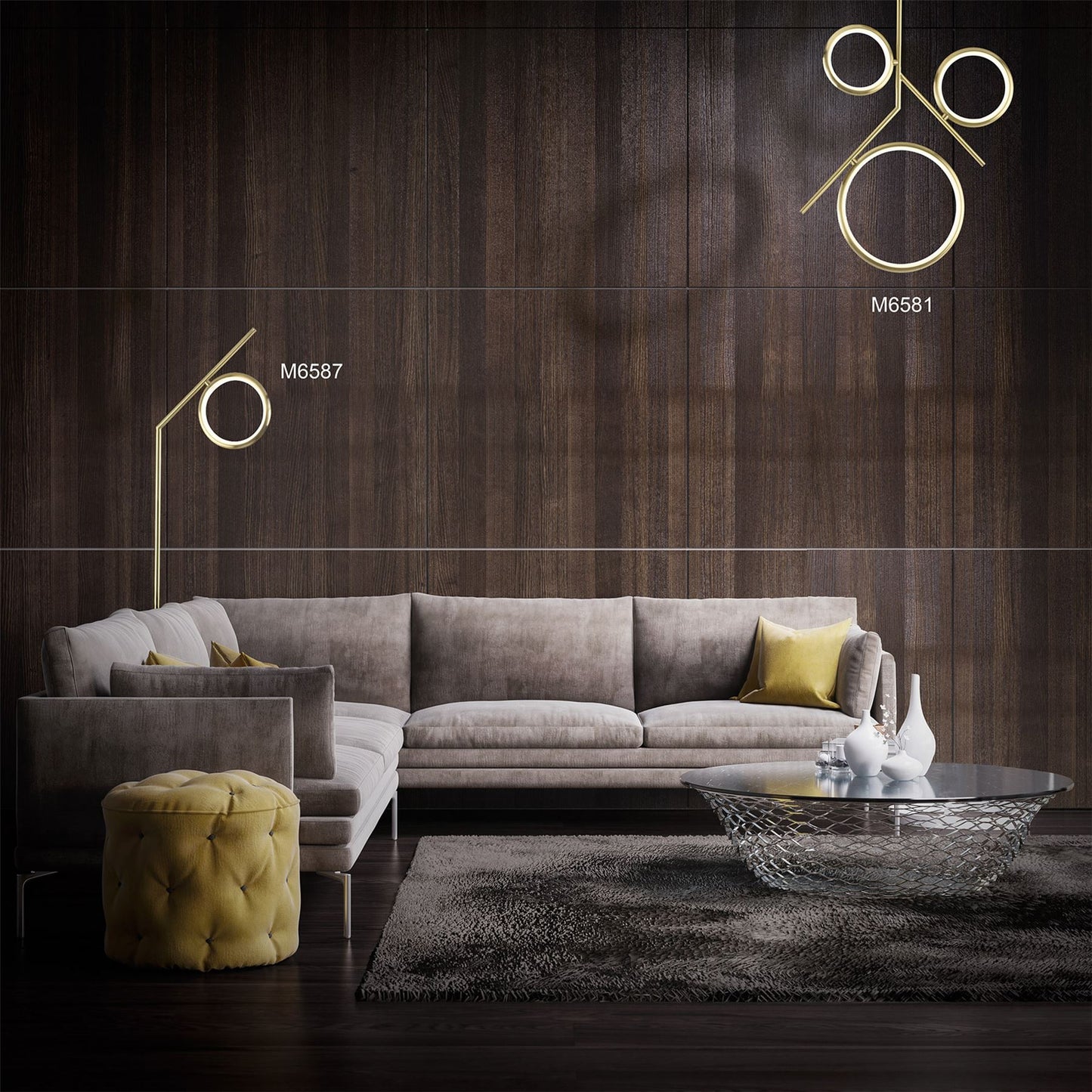 Mantra Olimpia Ceiling Light, 36W LED, 3000K, 2700lm, IP20, Satin Gold, 3yrs Warranty