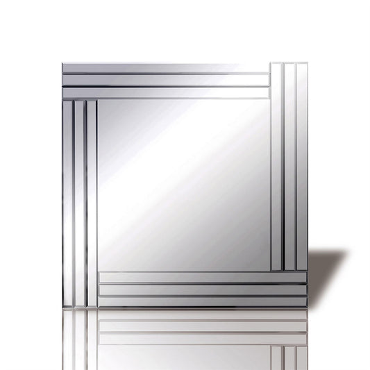 Diyas Home Estin Detailed Mirror 60cm x 60cm Ribbed (Can Only Be Shipped On A Pallet, Additional Charges May Apply.) Mirrors