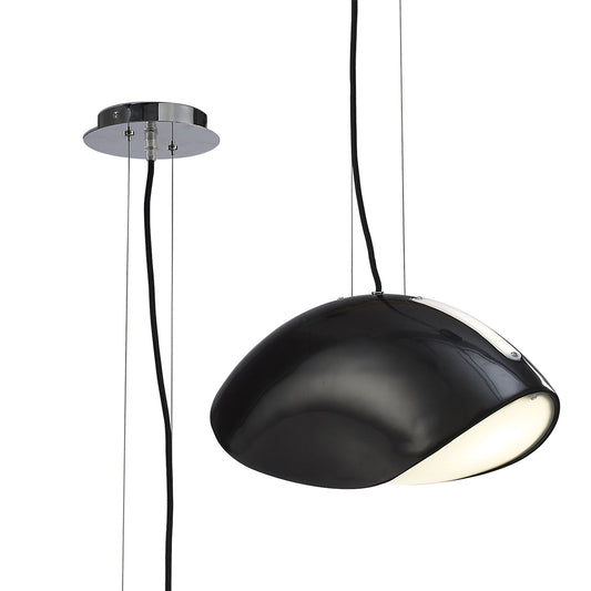 Mantra Pasion Rectangular Pendant 3 Light E27, Gloss Black/White Acrylic/Polished Chrome, CFL Lamps INCLUDED