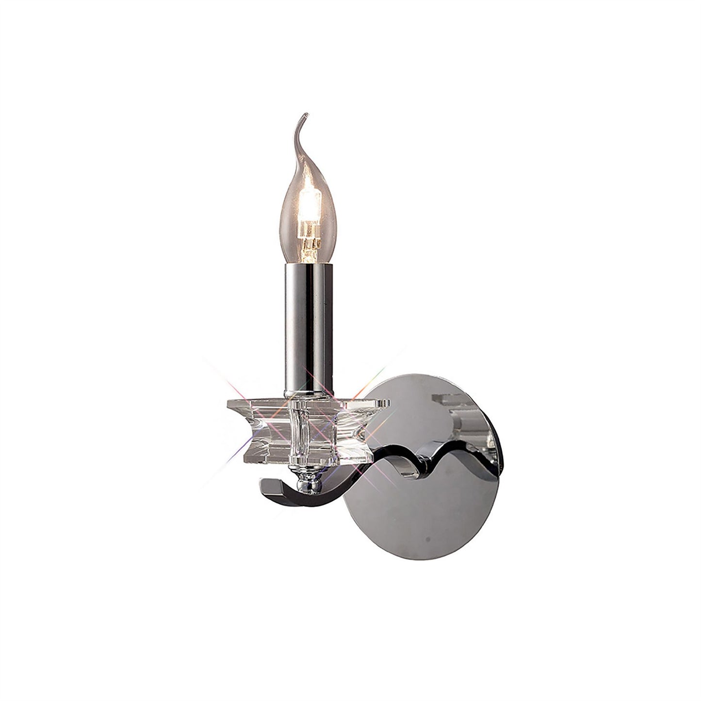 Diyas Nydia Wall Light 1 Light E14 Polished Chrome/Crystal