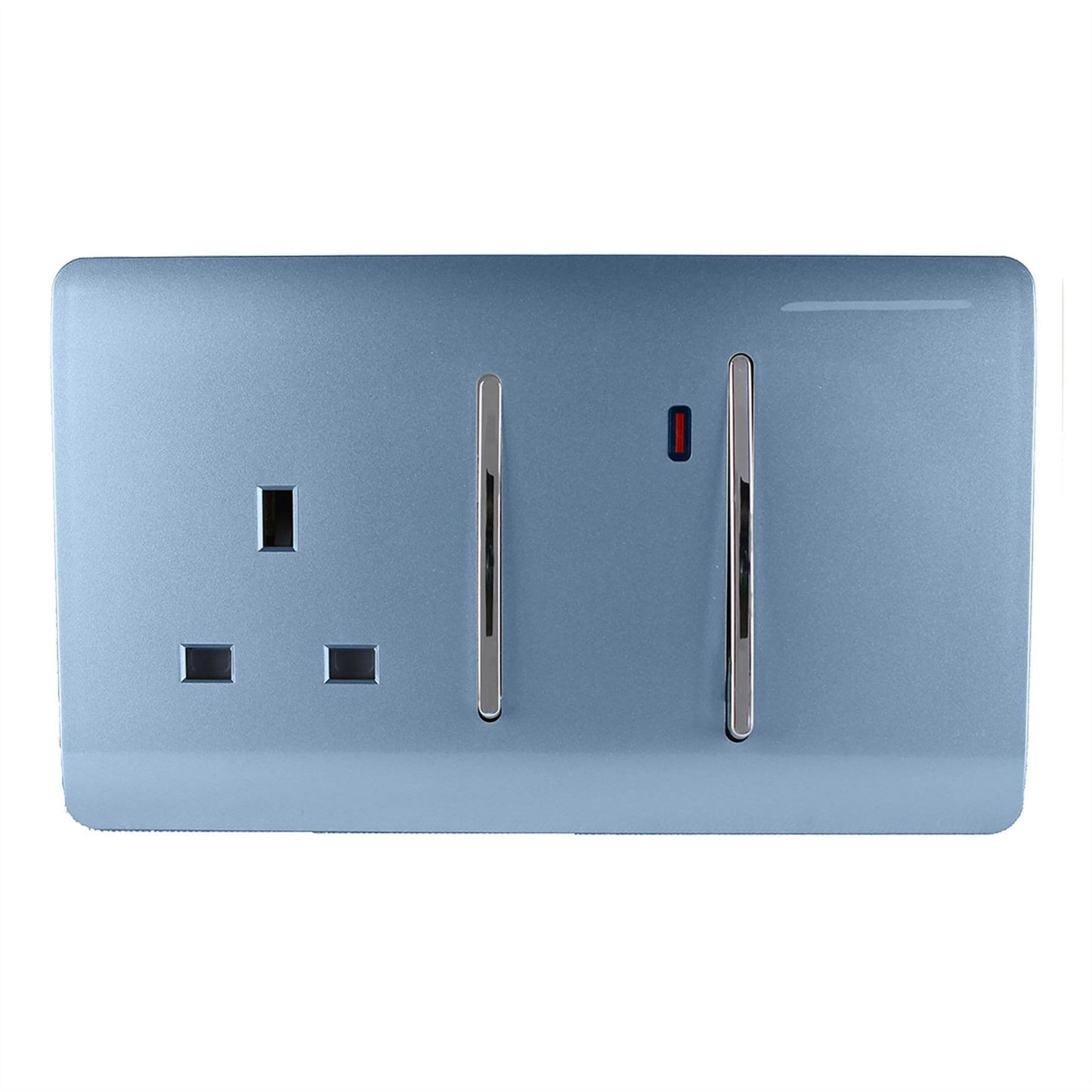 Trendi Artistic Modern Glossy 45 A Cooker Switch & Plug Socket Inc Neon Insert Sky