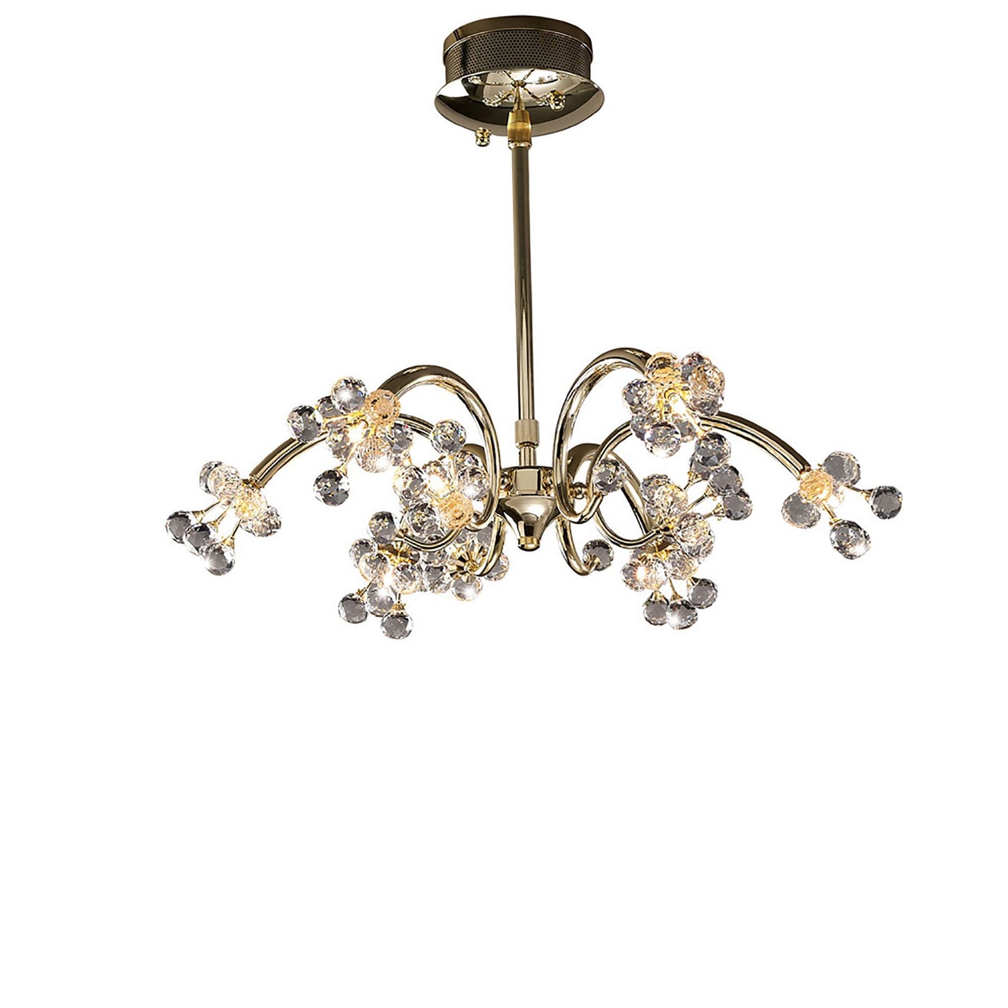 Diyas Octavia 65cm  9 Light G4 French Gold/Crystal, NOT LED/CFL Compatible Ceiling Pendant Light Fitting