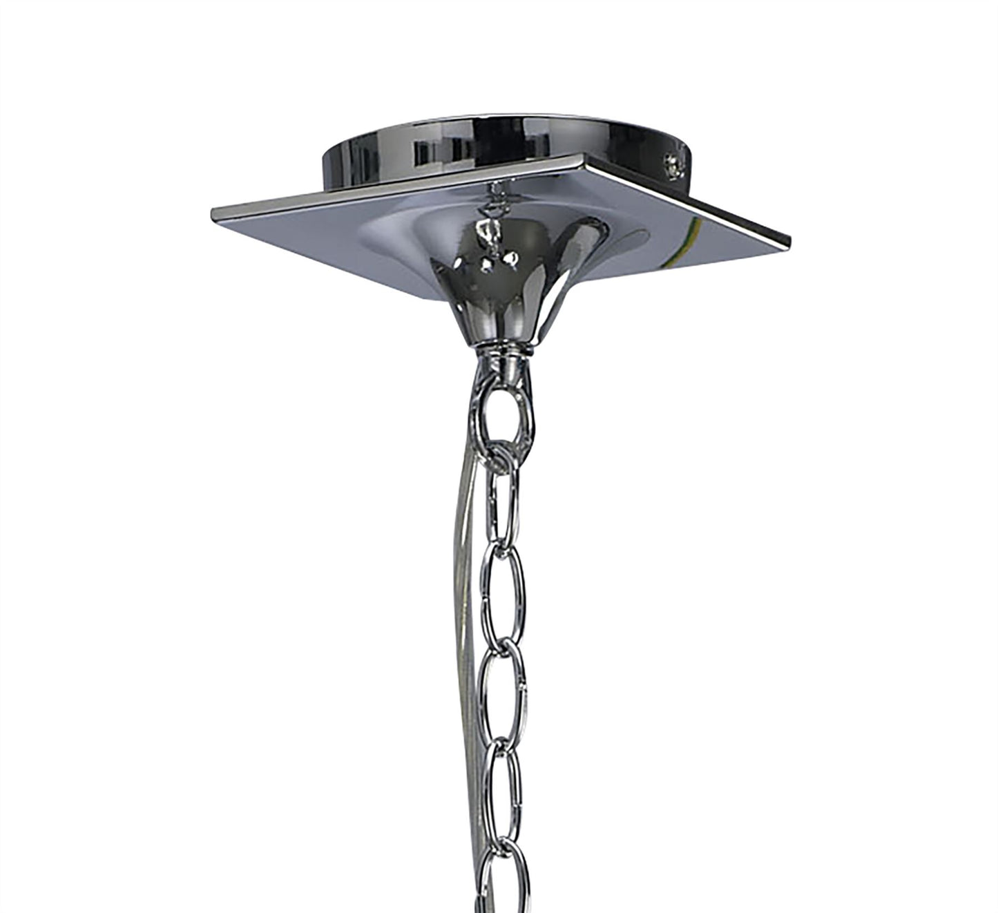 Mantra M1640 Mara Pendant 3 Light E14, Polished Chrome with Ivory White Shades