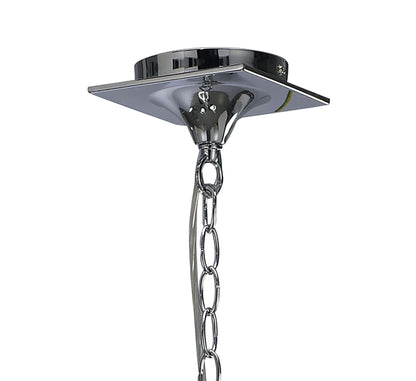 Mantra M1640 Mara Pendant 3 Light E14, Polished Chrome with Ivory White Shades
