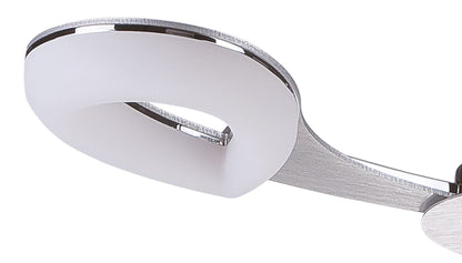 Mantra Fusion Juno 58cm Telescopic Convertible To Semi Flush 3 Light 15W LED 3000K, 1350lm, Satin Aluminium/Frosted Acrylic/Polished Chrome, 3yrs Warranty