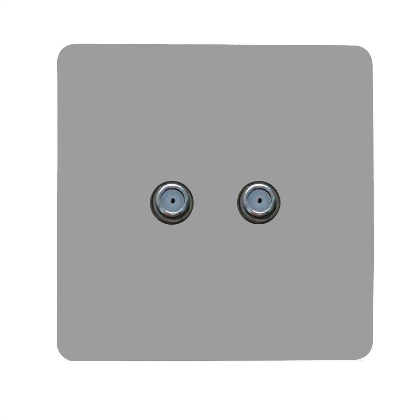 Trendi Switch 2 Gang Male F-Type Satellite Television Socket in Light Grey
