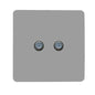 Trendi Switch 2 Gang Male F-Type Satellite Television Socket in Light Grey