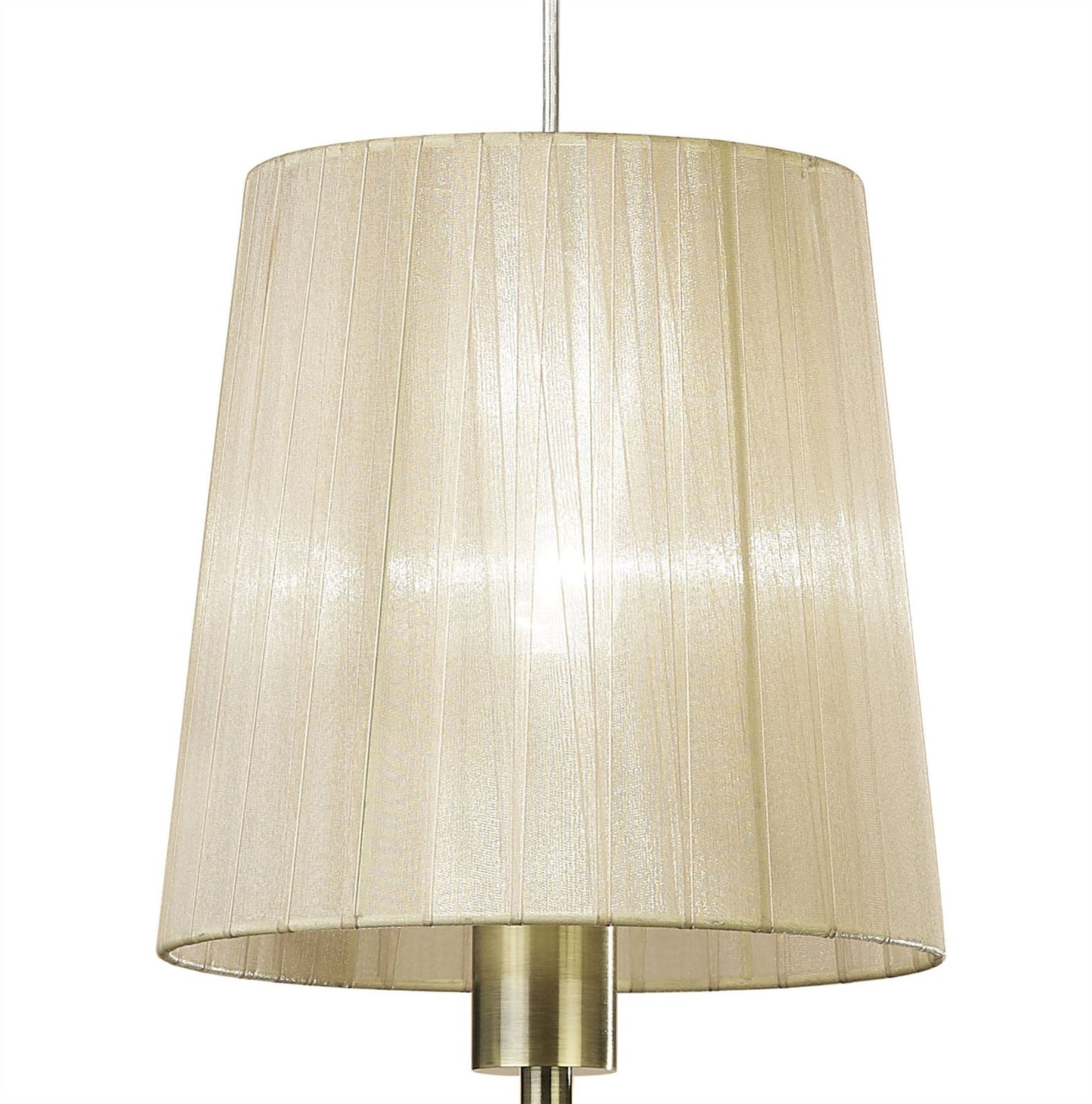 Mantra M3881 Tiffany Pendant 1+1 Light E27+G9, Antique Brass with Soft Bronze Shade & Clear Crystal
