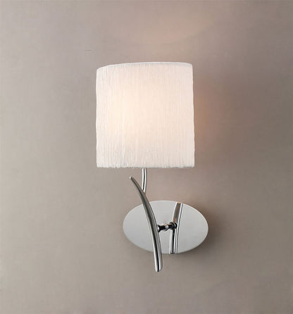 Mantra M1134/S Eve Wall Light Switched 1 Light E27, Polished Chrome with White Oval Shade - M1134/S