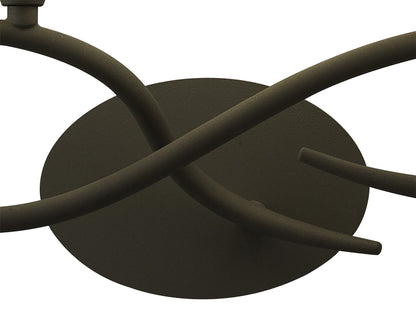 Mantra Lua Wall Light Switched 2 Light E27, Ash Grey with Ash Grey Shade