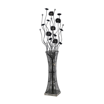 Diyas Home Majella Aluminium (DH) Majella Floor Lamp 7 Light G4 Polished Chrome/Black/Crystal, NOT LED/CFL Compatible