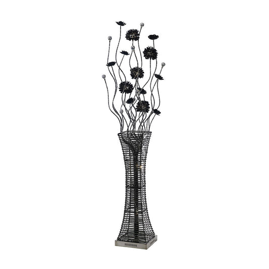 Diyas Home Majella Aluminium (DH) Majella Floor Lamp 7 Light G4 Polished Chrome/Black/Crystal, NOT LED/CFL Compatible