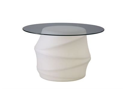 Mantra Bambu Table 2 Light E27 Outdoor IP65, Opal White/Clear Glass