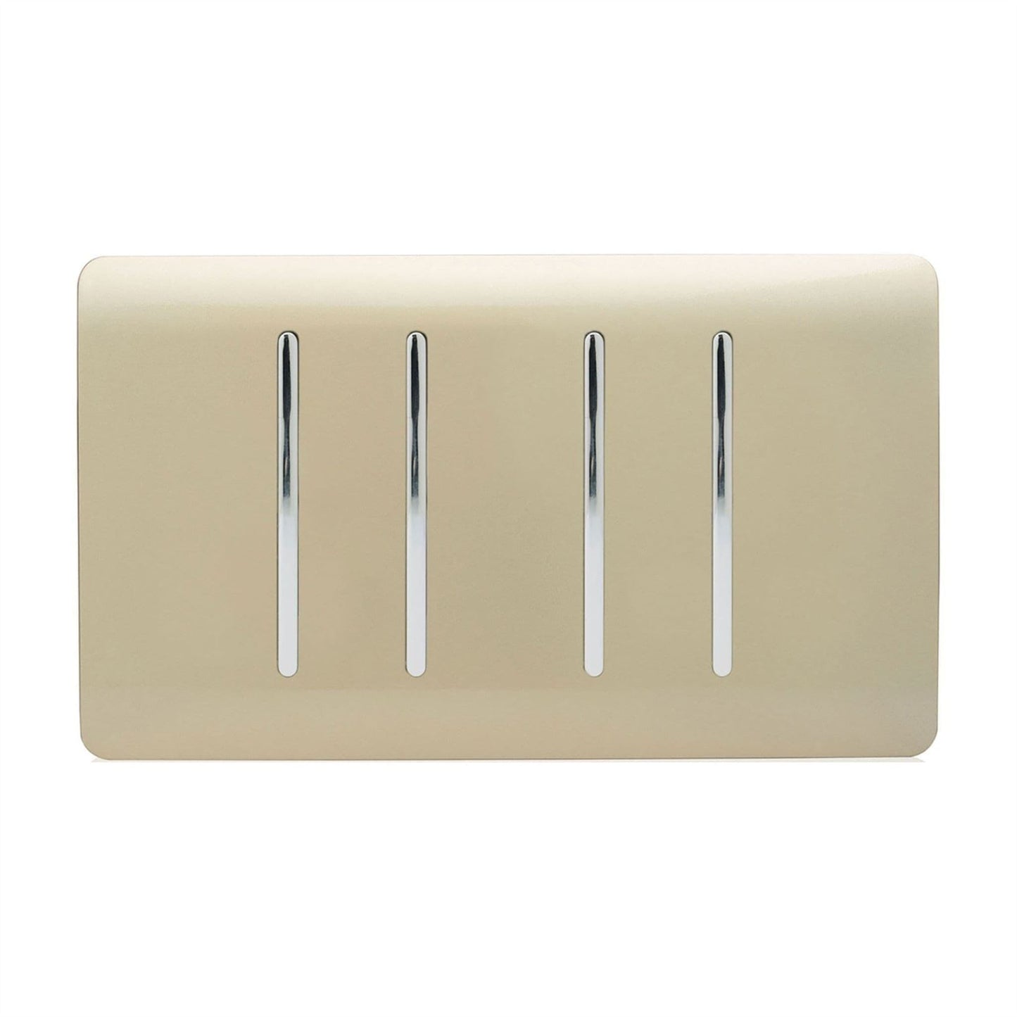 Trendi 4 Gang (2 Way & 3xIntermediate) Glossy 10 Amp Rocker Light Switch Gold