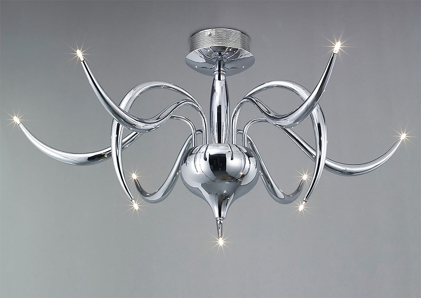 Diyas Llamas 96cm  9 Light G4 Polished Chrome, NOT LED/CFL Compatible Ceiling Light Fitting