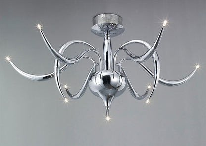 Diyas Llamas 96cm  9 Light G4 Polished Chrome, NOT LED/CFL Compatible Ceiling Light Fitting