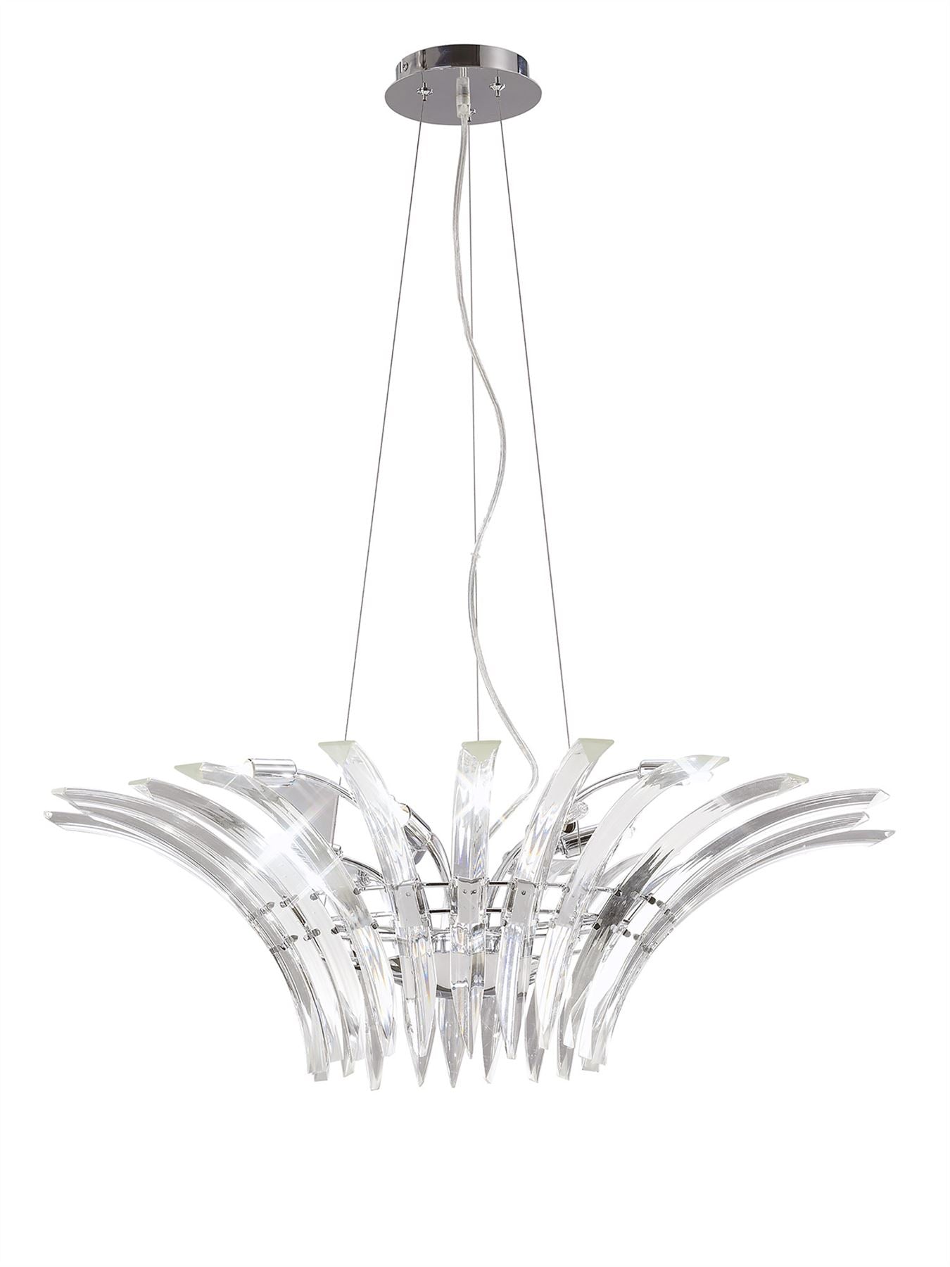 Diyas Sinclair  9 Light G9 Polished Chrome Ceiling Pendant Light Fitting