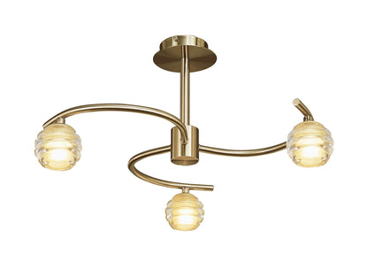 Mantra Sphere 51.7cm Semi Flush 3 Light G9, Antique Brass