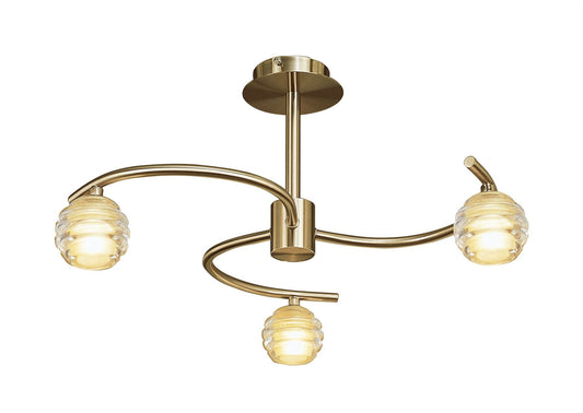 Mantra Sphere 51.7cm Semi Flush 3 Light G9, Antique Brass
