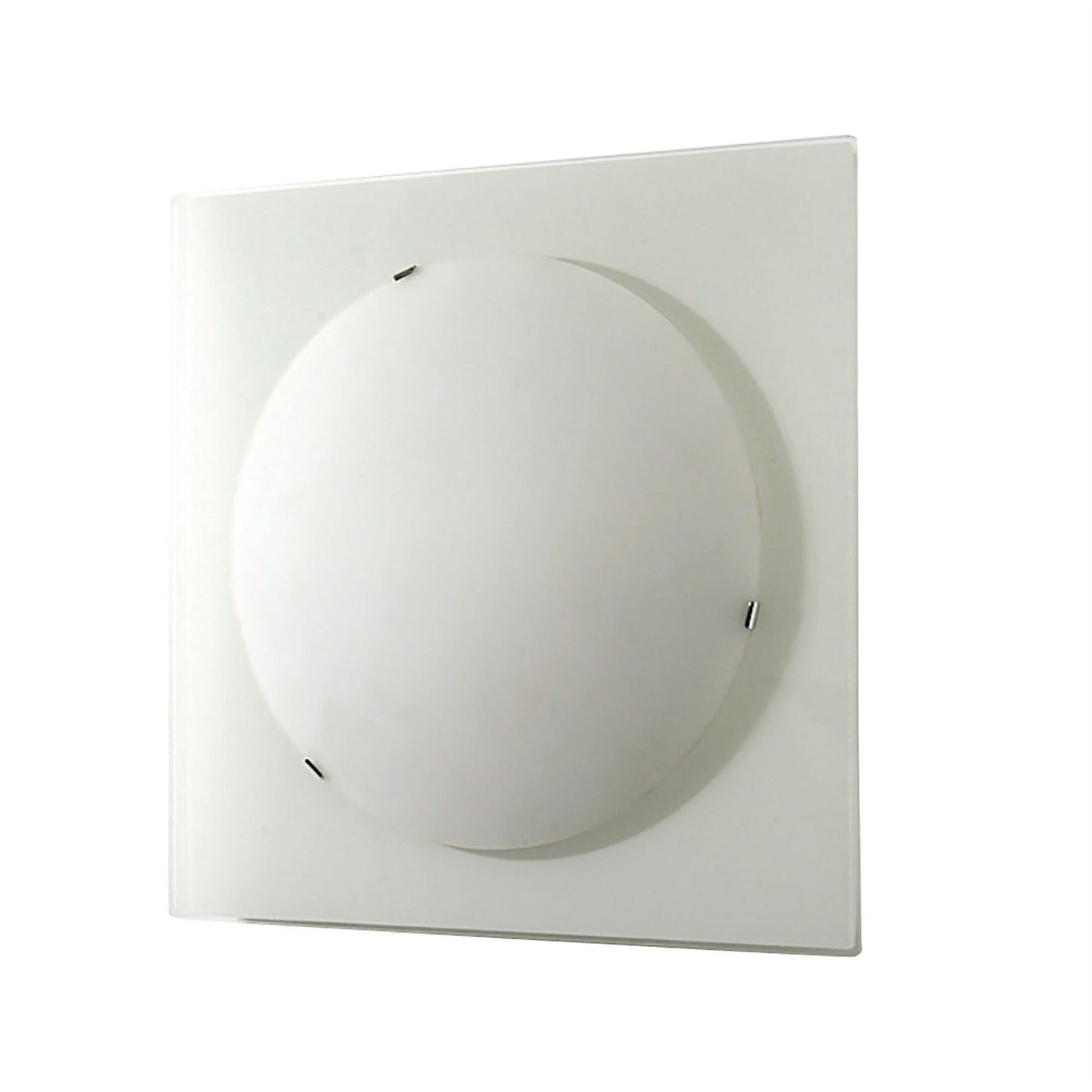 Diyas Zara Flush  Light Medium Square 2 Light Satin Nickel/Opal Glass Ceiling Light Fitting