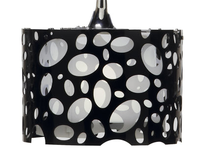 Mantra Lupin 30cm Pendant 1 Light E27, Gloss Black/White Acrylic/Polished Chrome, CFL Lamps INCLUDED