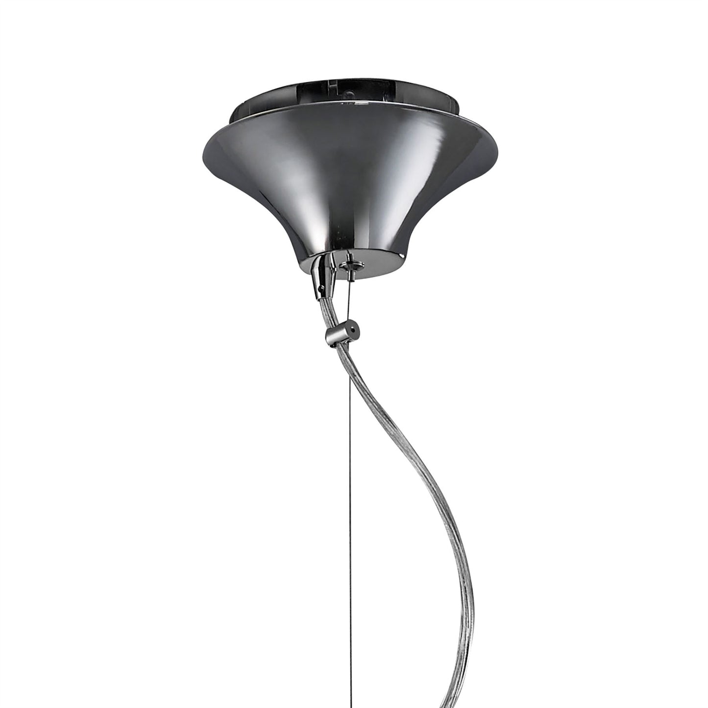 Mantra M3858 Tiffany Pendant 3+1 Light E27+G9, Polished Chrome with White Shade & Clear Crystal
