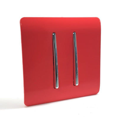 Trendi 2 Gang Artistic Modern Glossy Tactile Home Automation Switch Strawberry