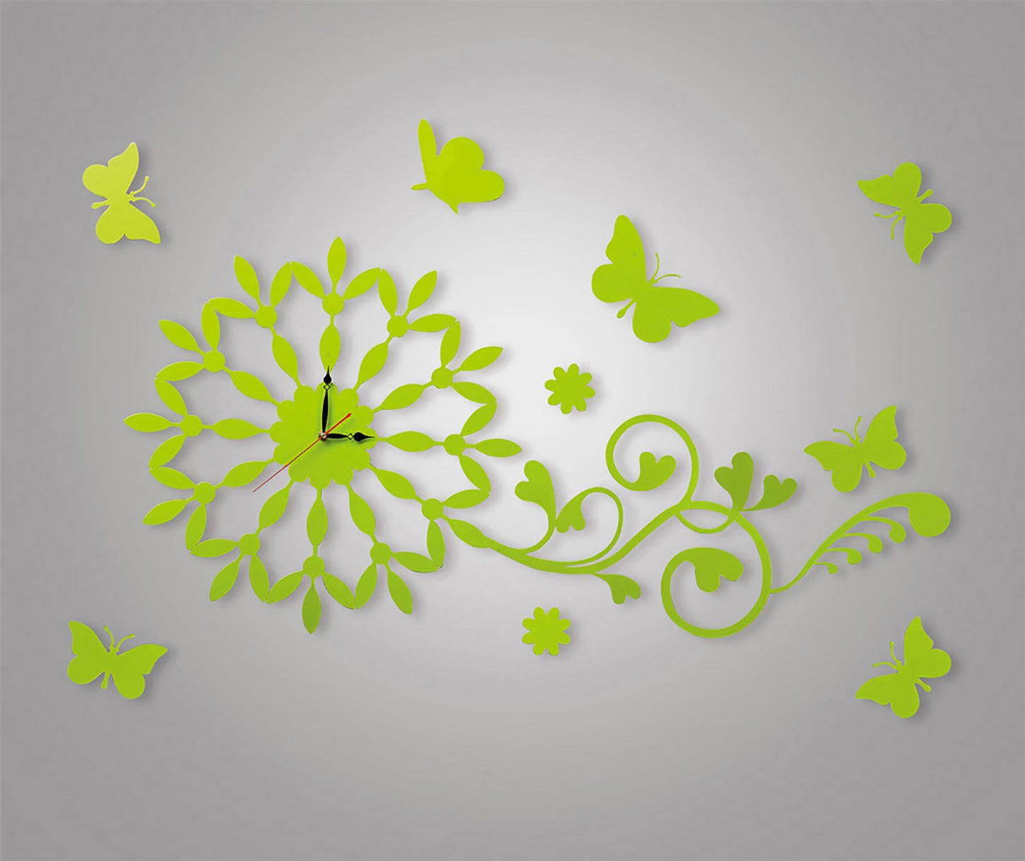 Diyas Home (DH) Infinity Butterfly Wall Art Clock Green/Crystal Wall