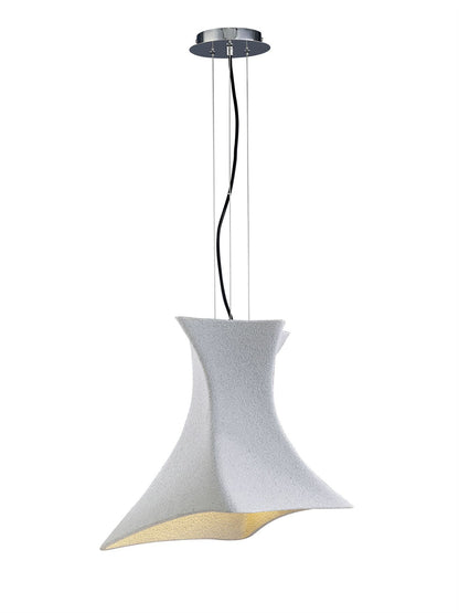 Mantra M5071 Twist Pendant 1 Light E27, Cement Effect/Polished Chrome