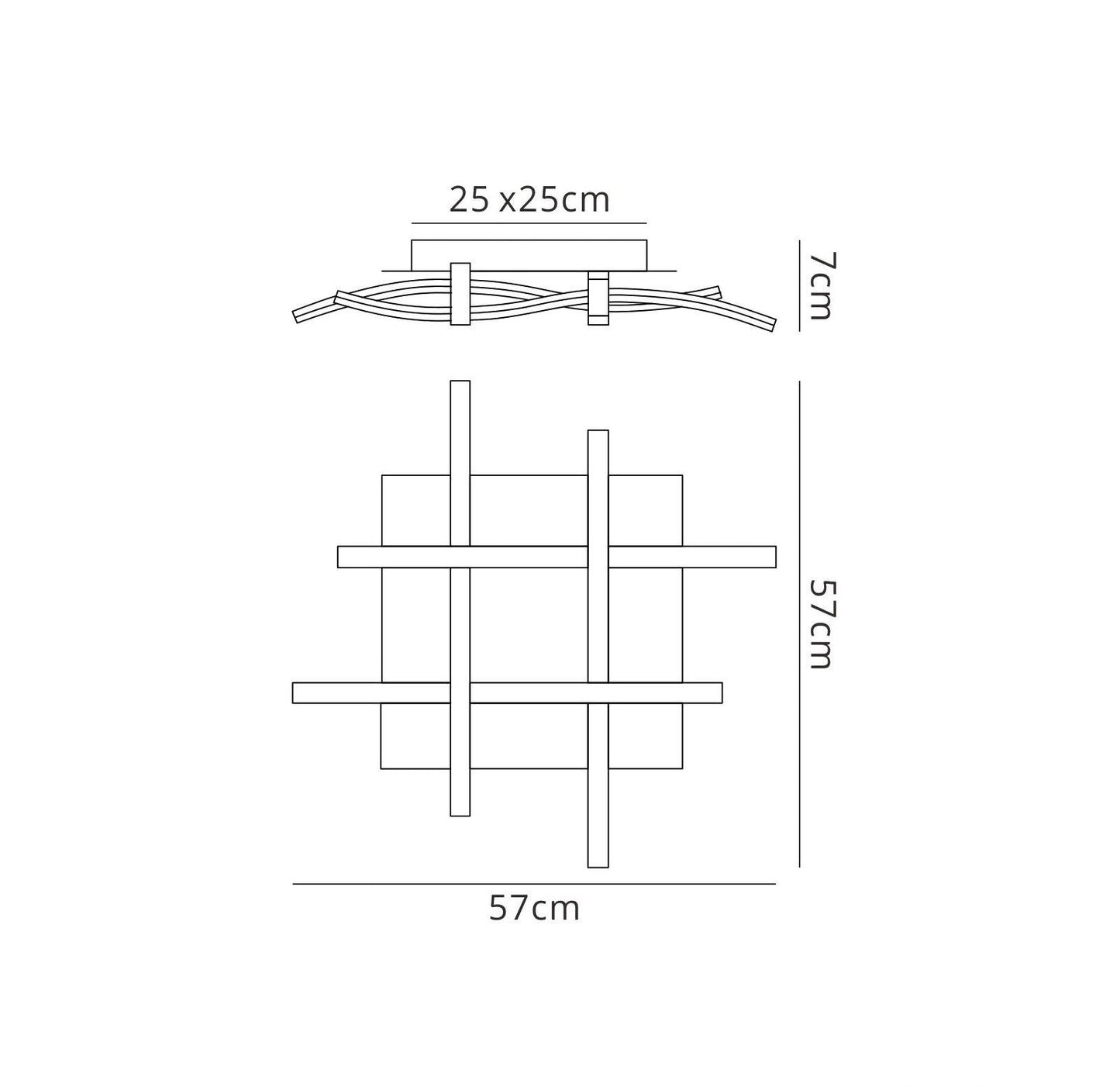 Mantra M5828 Nur Brown Oxide Square Ceiling 34W LED 2800K, 2600lm, Dimmable Frosted Acrylic/Brown Oxide, 3yrs Warranty - M5828 Ceiling